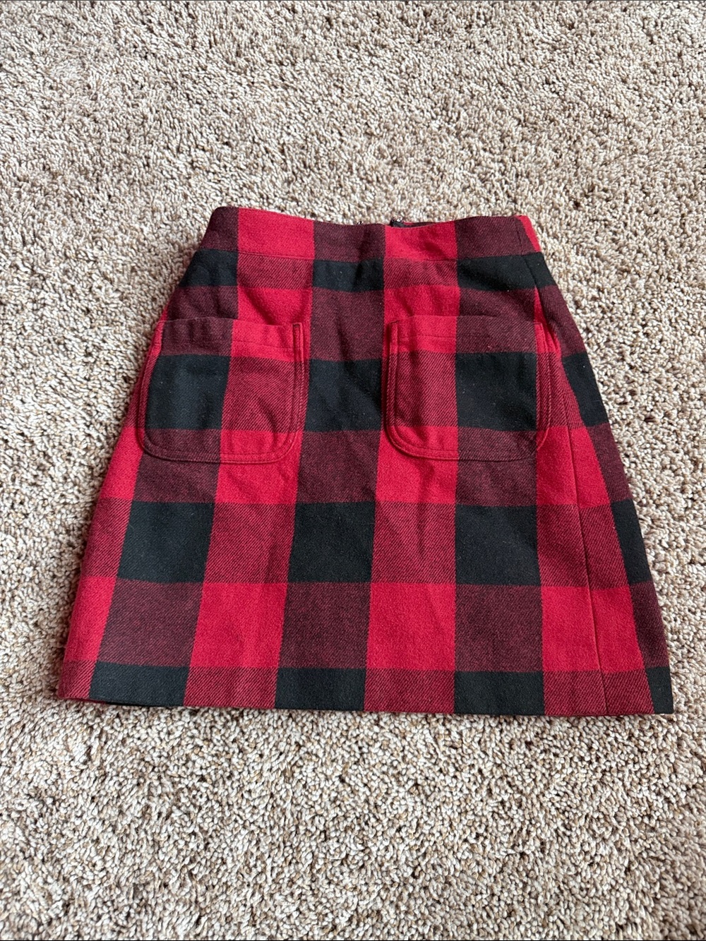 J. Crew Red and Black Buffalo Plaid A-Line Skirt